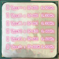 Intel Core I5-650 I5-660 I5-670 I5-680 I5-661 I5-655K LGA1156 Desktop CPU