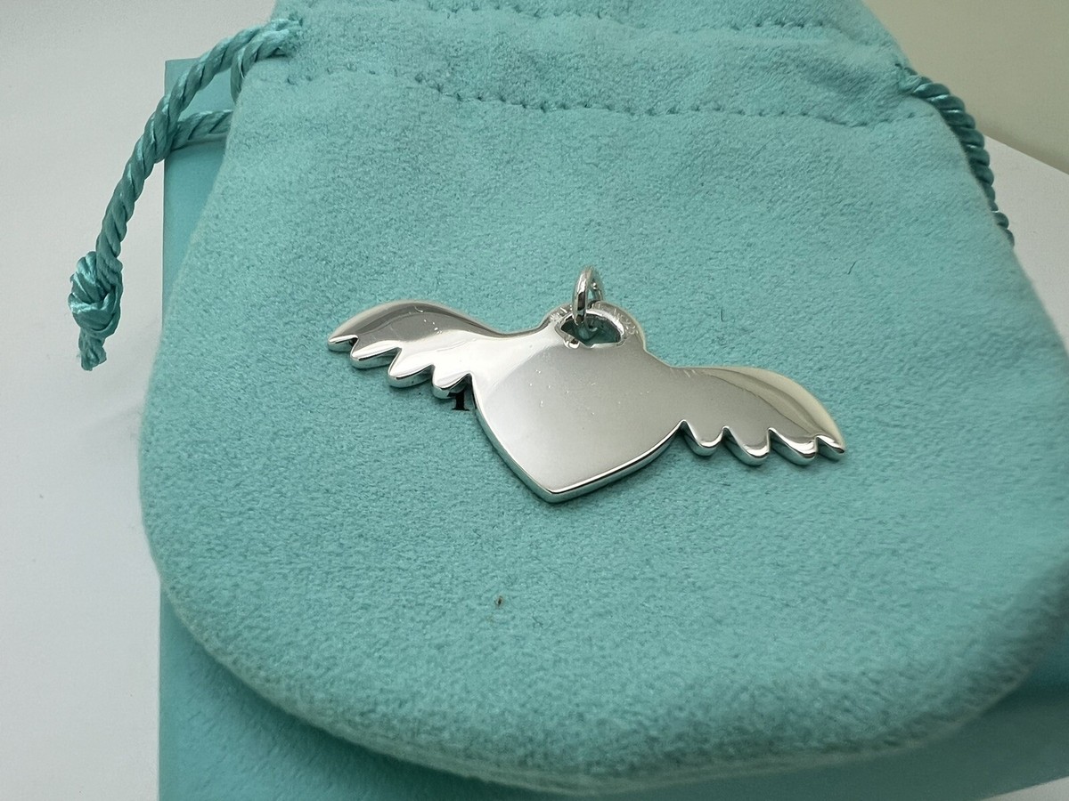 Tiffany Co Sterling Silver Return To Angel Heart Wings Charm