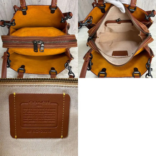 COACH Rogue 2way Tote Shoulder Bag Brown Pebble Leather High-End Line USED F/S - Picture 8 of 9