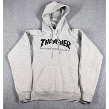 Felpa con cappuccio Thrasher Skateboarding Magazine grigio erica uomo taglia small