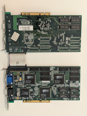 2 x Diamond Monster 2 (3dfx Voodoo 2) 8 MB VGA Cards w/SLI & passthrough cables