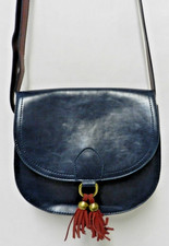 ECOSUSI Vegan Leather Navy Blue & Red Crossbo...