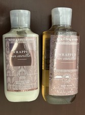 Bath Body Works Wrapped in Vanilla Body Lotion 8oz Body Wash 10oz Sealed