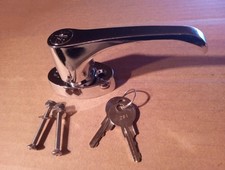 Chrome Lift Gate L Handle 66-77 Early Ford Bronco Lock 2 Keys Mounting Hardware