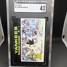 Topps 1971 Topps Thurman Munson Rookie Autograph Yankees Card #5 SGC 4. rookie card picture