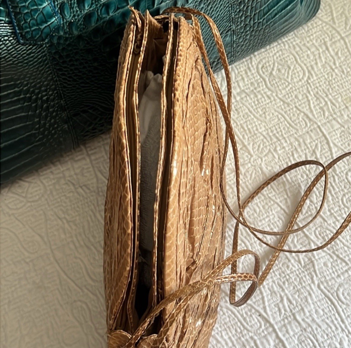 Judith Leiber RARE Python Tri-Compartment Shoulde… - image 5