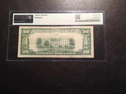 20.00 1929 national Canton South Dakota PMG 25 very fine pinholes Only26 small - Picture 2 of 3