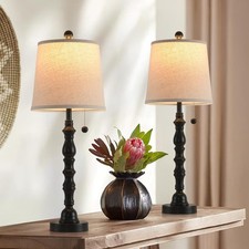 Lamps Set of 2 Modern Farmhouse Table Lamp Bedside Reading Lamps Living Room ...