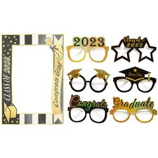 Graduation Party Decor Paper Glasses Reusable Photo Frame Assorted Color Props