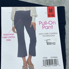 Felina Navy Core Control Pull-On Pants Medium M 8-10 Tummy Panel d0953
