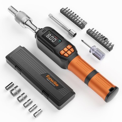 Digital Torque Screwdriver 0.3-5.9 Ft.lb, 1/4'' Drive Wrench with Buzzer & LED I