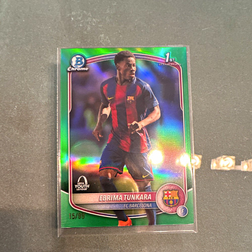 Ebrima Tunkara [Green] #BU-ET 2025 Topps Chrome UEFA Bowman Youth League card