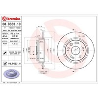 Brembo 2X Bremsscheibe Hinten Ø282 Mm Voll FüR Honda Accord VII Tourer CM 2.0