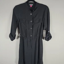 NEW Vince Camuto Womens Size 0 Spring Safari Rich Black Belted Jumpsuit-No Belt