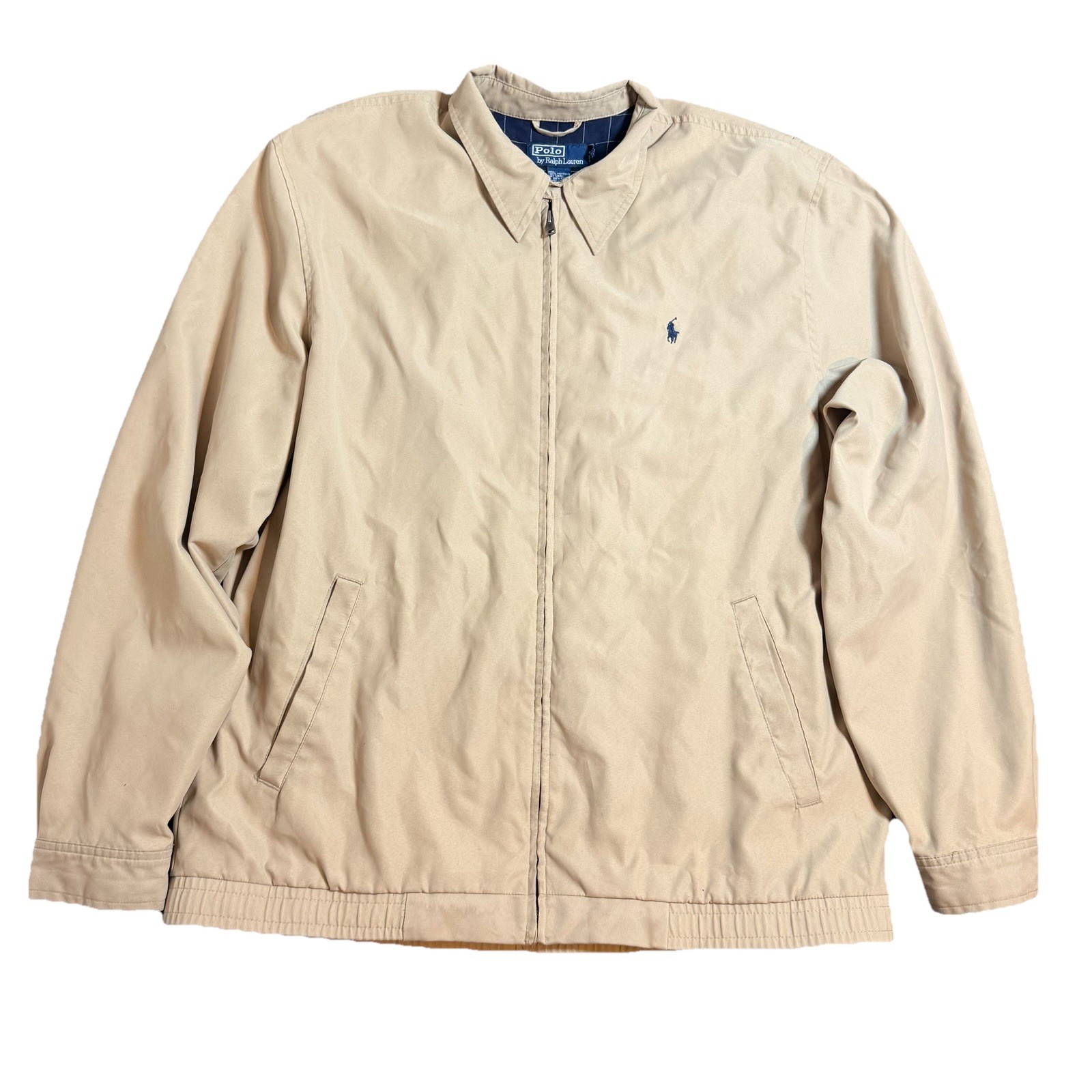 Vintage 90s Polo Ralph Lauren Beige Bomber Jacket Men