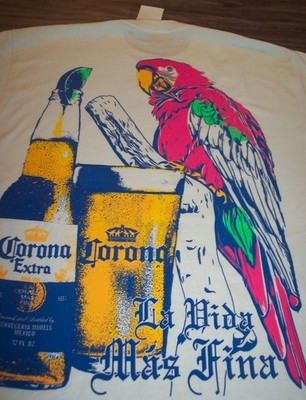 CORONA EXTRA BEER BEACH PARROT  T-shirt MENS LARGE NEW w/ TAG