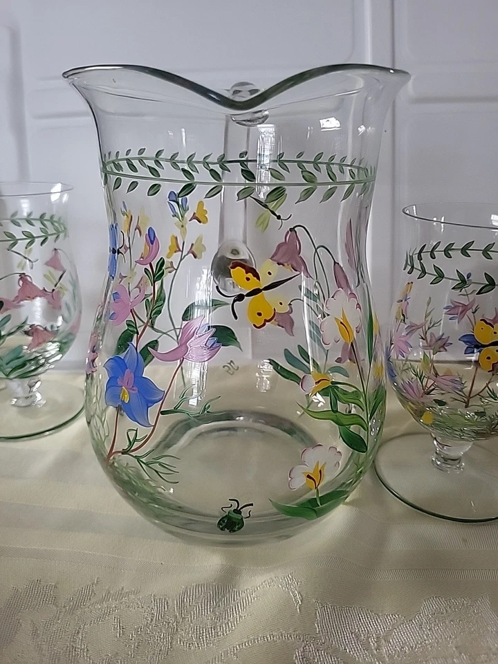 2 vasos de vástago de agua/té Botanical By Home Essensials con jarra Foto 4 de 4