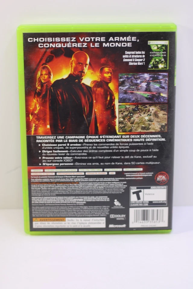 Command & Conquer 3: Kane's Wrath (Microsoft Xbox 360, 2008) CIB French Boxart - Image 2 of 4