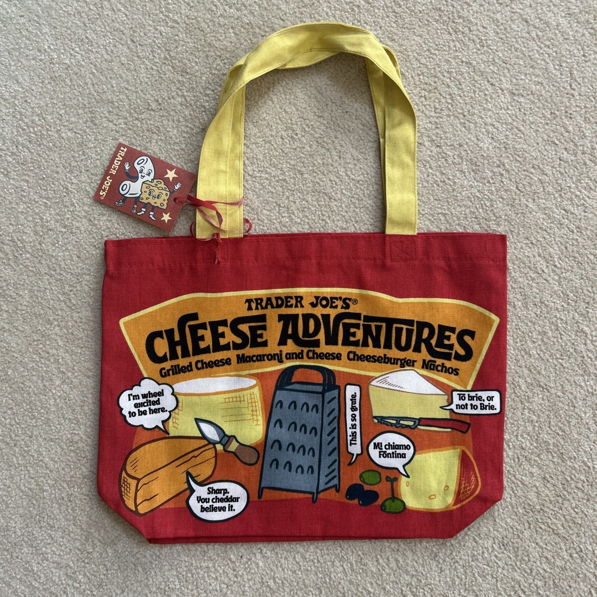NWT *LIMITED EDITION* CHEESE Trader Joe's Large Tote Bag: WSJ