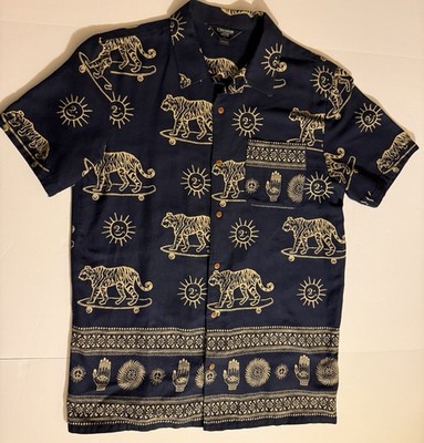 Vintage Vans Vault X Taka Hayashi Button Up Tiger Print Short Sleeve Shirt M