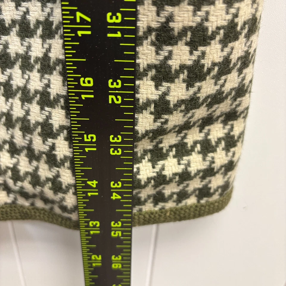 Abrigo retro hecho a mano para mujer Dark Academia pata de gallo mezcla de lana guisante talla M verde Foto 4 de 4