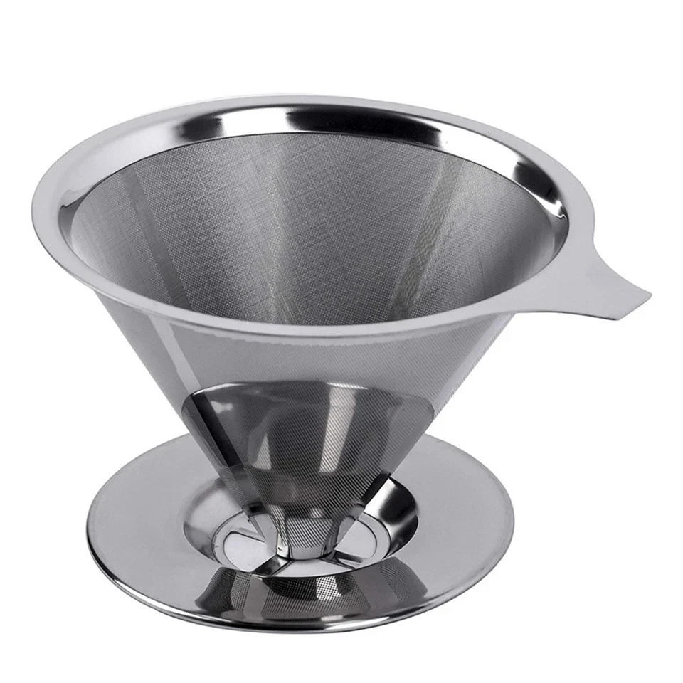 Pour Over Coffee Filter Stainless Steel Reusable Cone Slow Dripper Cup 800 Mesh. - Image 4 of 4