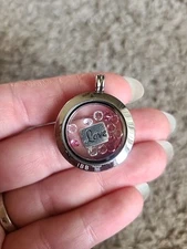 IBB London Treasure Charm Locket Pendant  Stainless Steel Swarovski Crystals