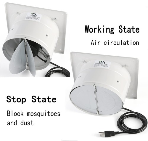 8 inch Exhaust Fan 80W 500CFM Through-wall installation Ventilation Fans 110V... - Picture 8 of 8