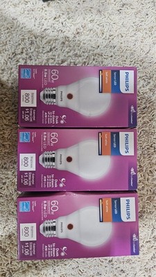 Philips Sensor LED A19 Soft White 800lm 8.8W Medium Base Bulbs 3-Pack