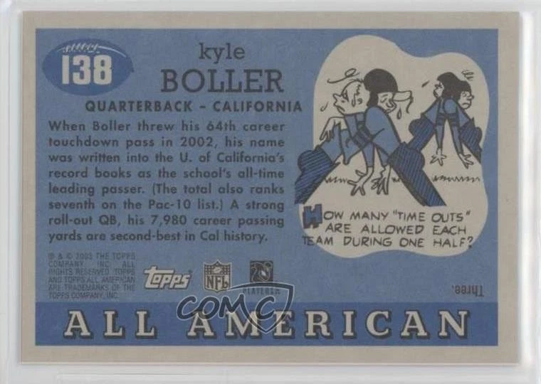 2003 Topps All American Foil Kyle Boller #138 Rookie RC - Image 2 of 2