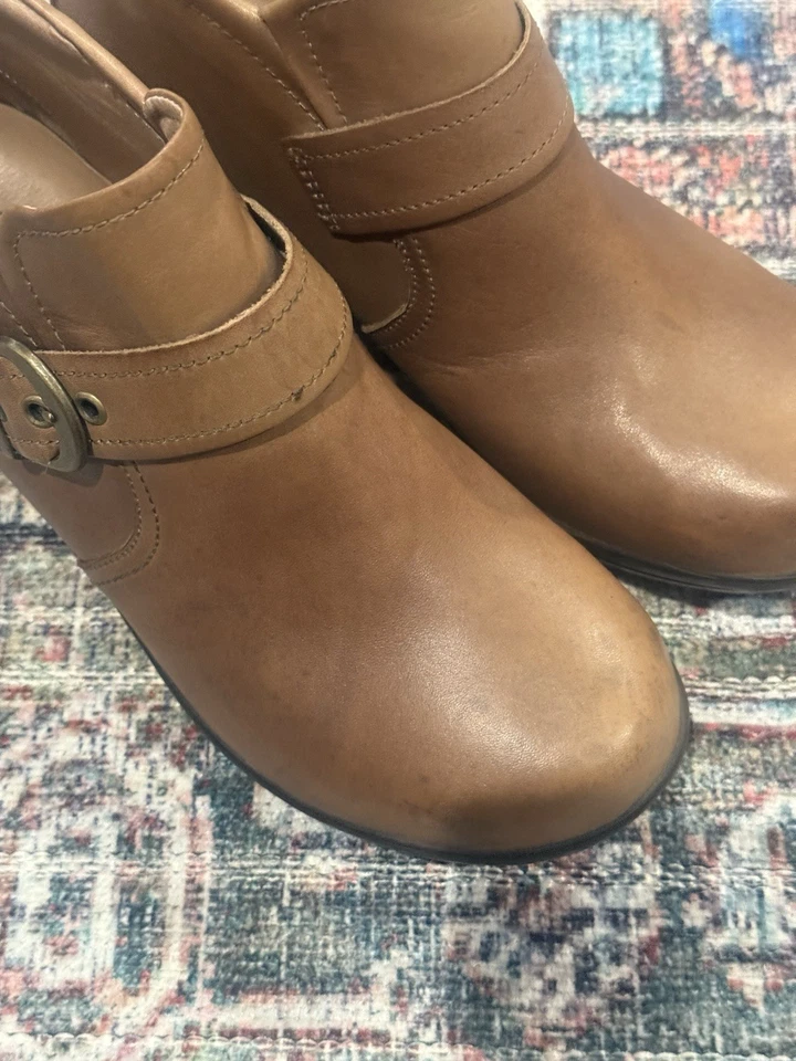 Sanita Norma 棕色 Carmel 灰褐色皮革短靴 Clog 女式尺寸:38 — 第 2/4 张图片