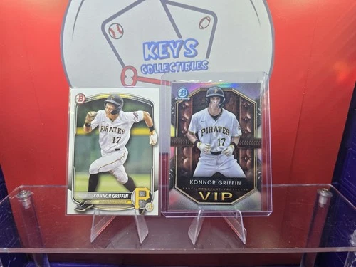 2025 MLB KONNOR GRIFFIN BOWMAN CHROME VIP CARD + Base 1st Bowman Cards