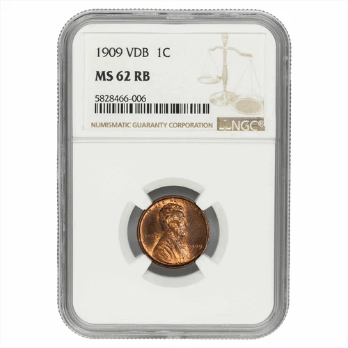 1909 Lincoln Wheat Cent 1C VDB 1C NGC MS 62 RB