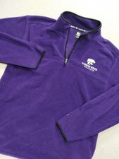 Kansas State University Wildcats Starter 1/4 Zip Fleece Jacket Large Purple Cozy