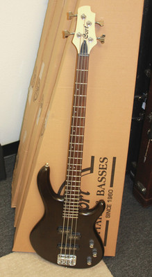 Cort Action PJ 4-String Bass Guitar - Open Pore Dark Walnut    NEW