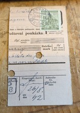 1942 Postal money order Stamp Voucher Bohemia and Moravia
