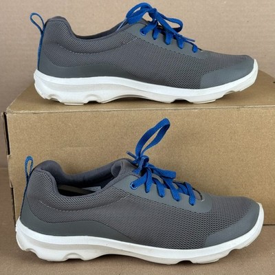 Crocs Women s Casual Sneakers Gray Blue Lace-Up Comfort Shoes W8 Pre-Owned