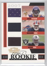 2007 Donruss Threads /500 Adrian Peterson Marshawn Lynch Michael Bush #RTM-1 4u4