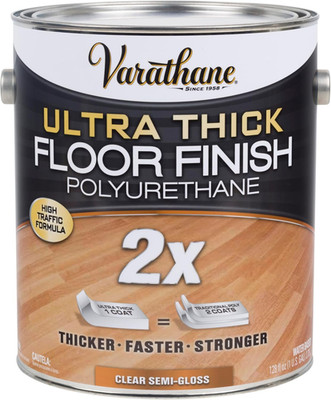 Ultra Thick Semi-Gloss Polyurethane Floor Finish - 1 Gallon Clear Coat