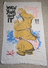 vintage mid century modern Beach Towel Hippo If You've Got It Flaunt It 50"x32"