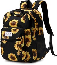Sunflower School Backpack for Teen Girls - Water Resistant College Bookbag