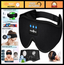 Bluetooth Sleep Headphones Eye Mask with HD Stereo Sound Washable Soft Earbuds