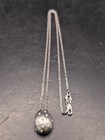 🔥18K WHITE GOLD ROLO LINK CHAIN PUFFY TEARDROP DIAMOND PENDANT 6.3 GRAMS SIGNED — photo 1