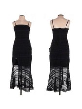 Lulus Absolute Elegance Black Lace Sleeveless Midi Dress w/ Slit Size Small NEW