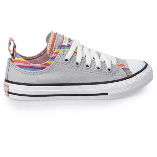 Sneakers basse a righe doppia lingua Converse Chuck Taylor All Star bambina taglia 2
