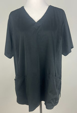HEALING HANDS HH Works S/S 'Monica Scrub Top' Poly/Spandex - 2X, Black