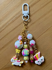 Handmade Beaded Key Chain Unicorn Rainbow Purse Backpack or Bag Charm