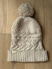 Coach Hand-Knitted Textured Wool/Cashmere Blend Pom Beanie