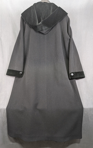 VTG Forecaster Of Boston Womens Sz 18 Black Full Length Coat Hooded Wool Cashmer