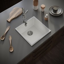 KITCHEN SINK SINGLE BOWL INSET/UNDERMOUNTED SINK - PRESSED MATERIAL  440 x 440MM
